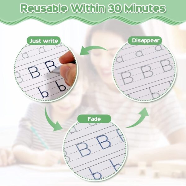Sank Magic Practice Copybook, Number Tracing Book for Preschoolers with Pen, Magic Calligraphy Copybook Set Practical Reusable Writing Tool Simple Hand Lettering 8 IMG 20230724 233832
